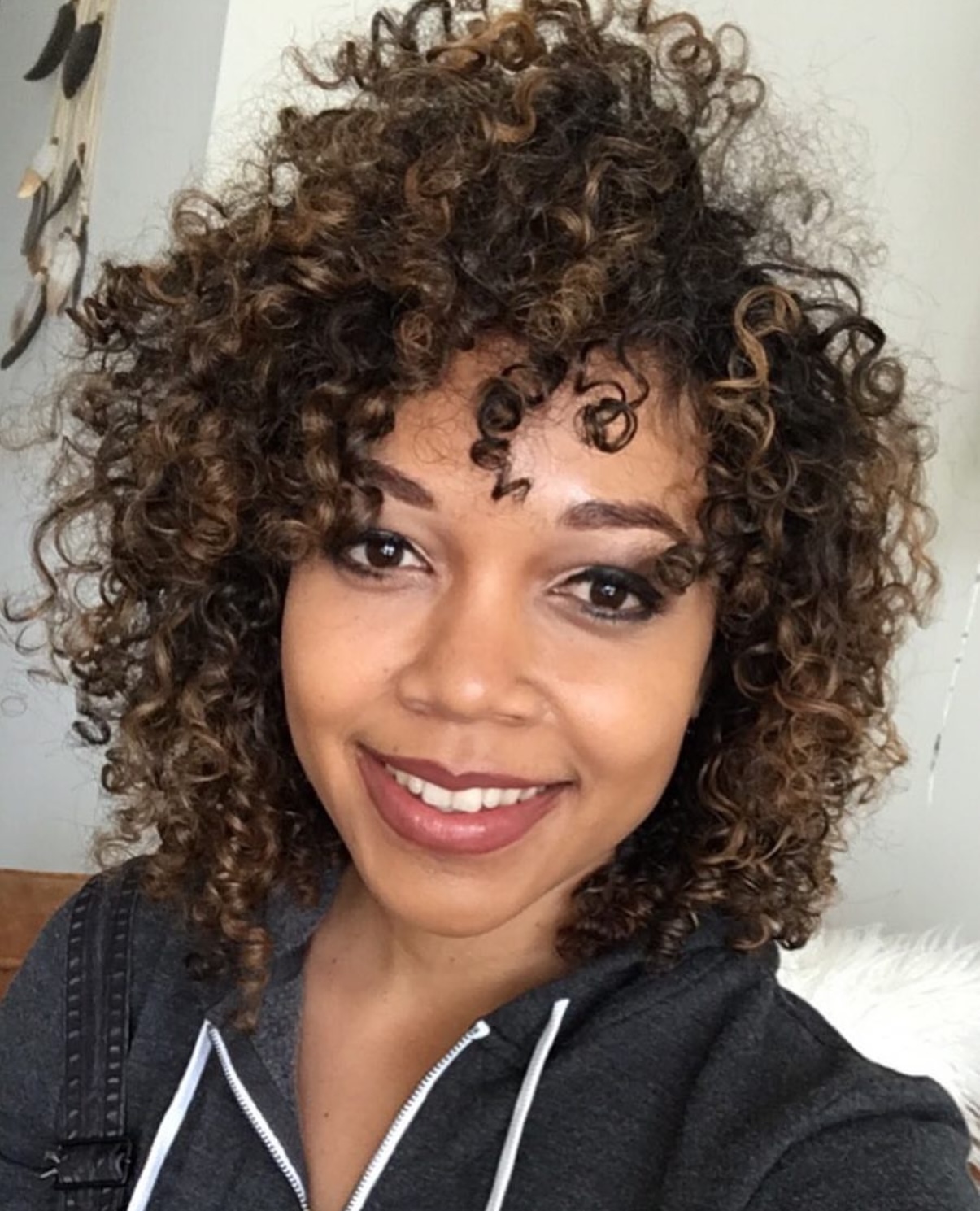 Curly hair client styled at Spring Factor Studio