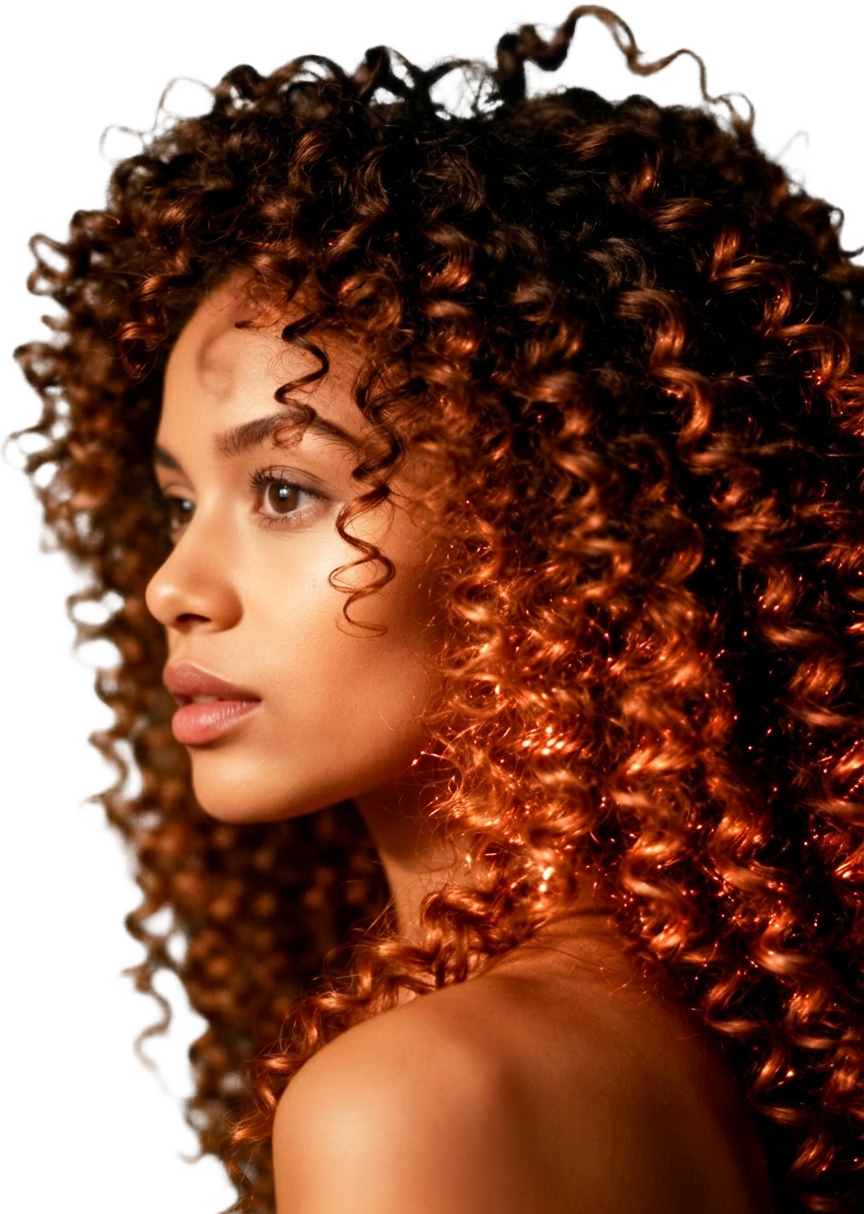 Editorial portrait of voluminous natural curls styled at Spring Factor Studio in Alpharetta, GA